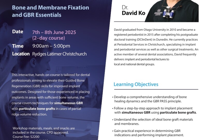 Advanced Master Course- Guided Bone Regeneration fo Implant Dentistry